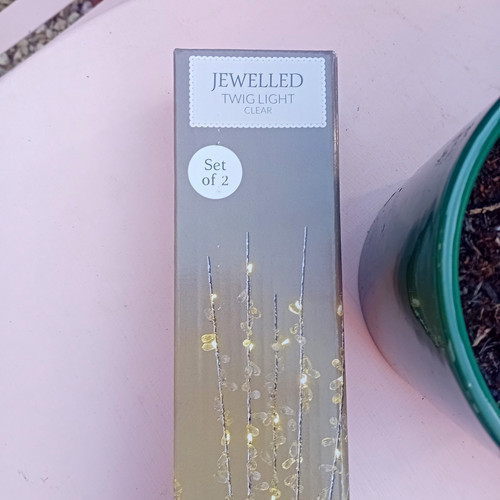 Jewelled twig light clear - jewelled, set