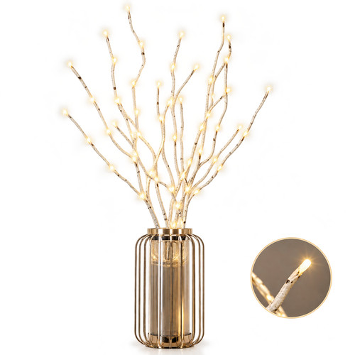 Led twig tree - white, birch