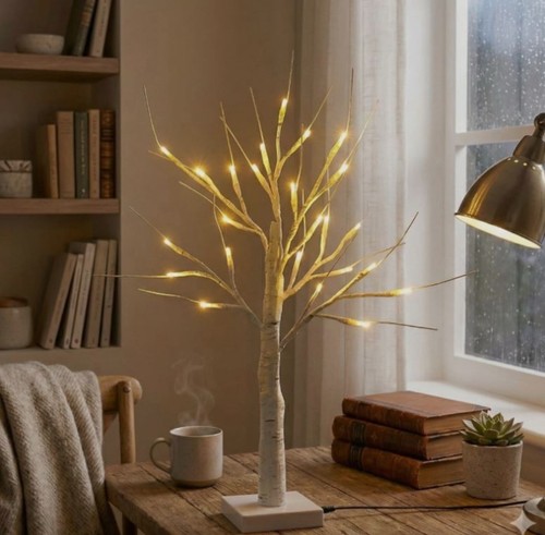 Led twig birch table - birch, tree