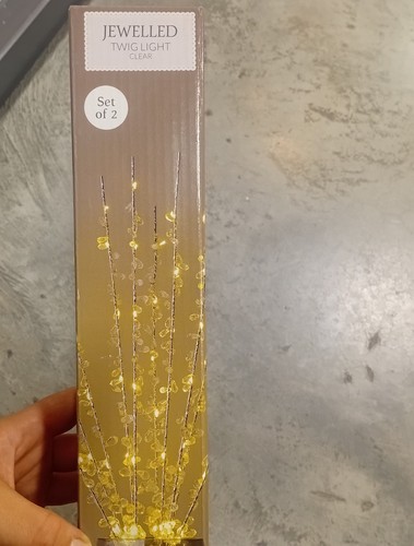 Clear jewelled twig lights - clear,