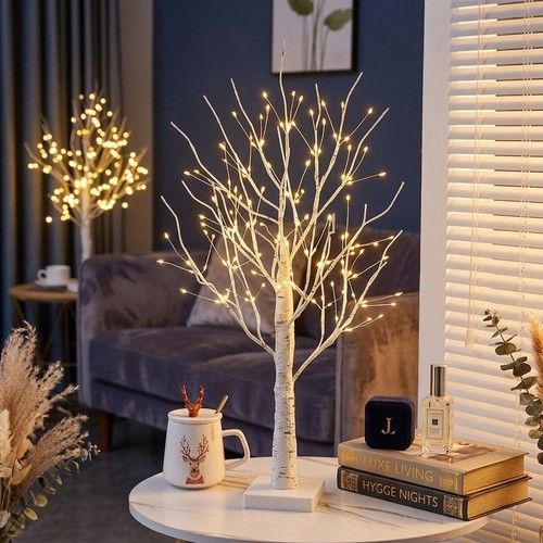 Lighted christmas tree - lighted, white