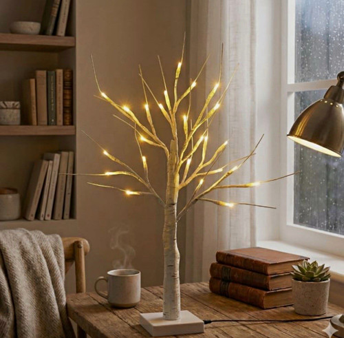 White artificial twig tree - white,