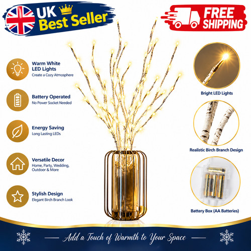 White birch twig led - twig, lights