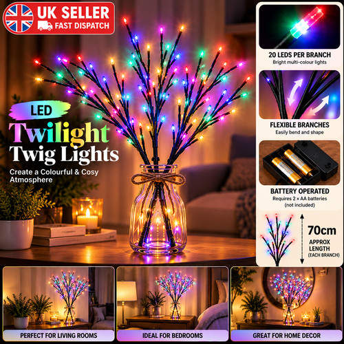 Led multicolour twig branch - led,